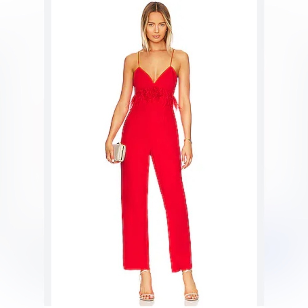 SAYLOR Krysta Jumpsuit in Tango Red Size XS